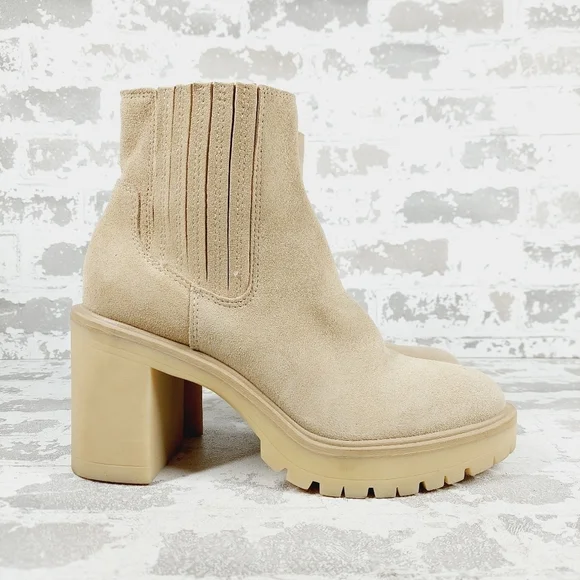 New Dolce Vita Caster H2O Cream Suede Booties E 176 - Picture 5 of 12